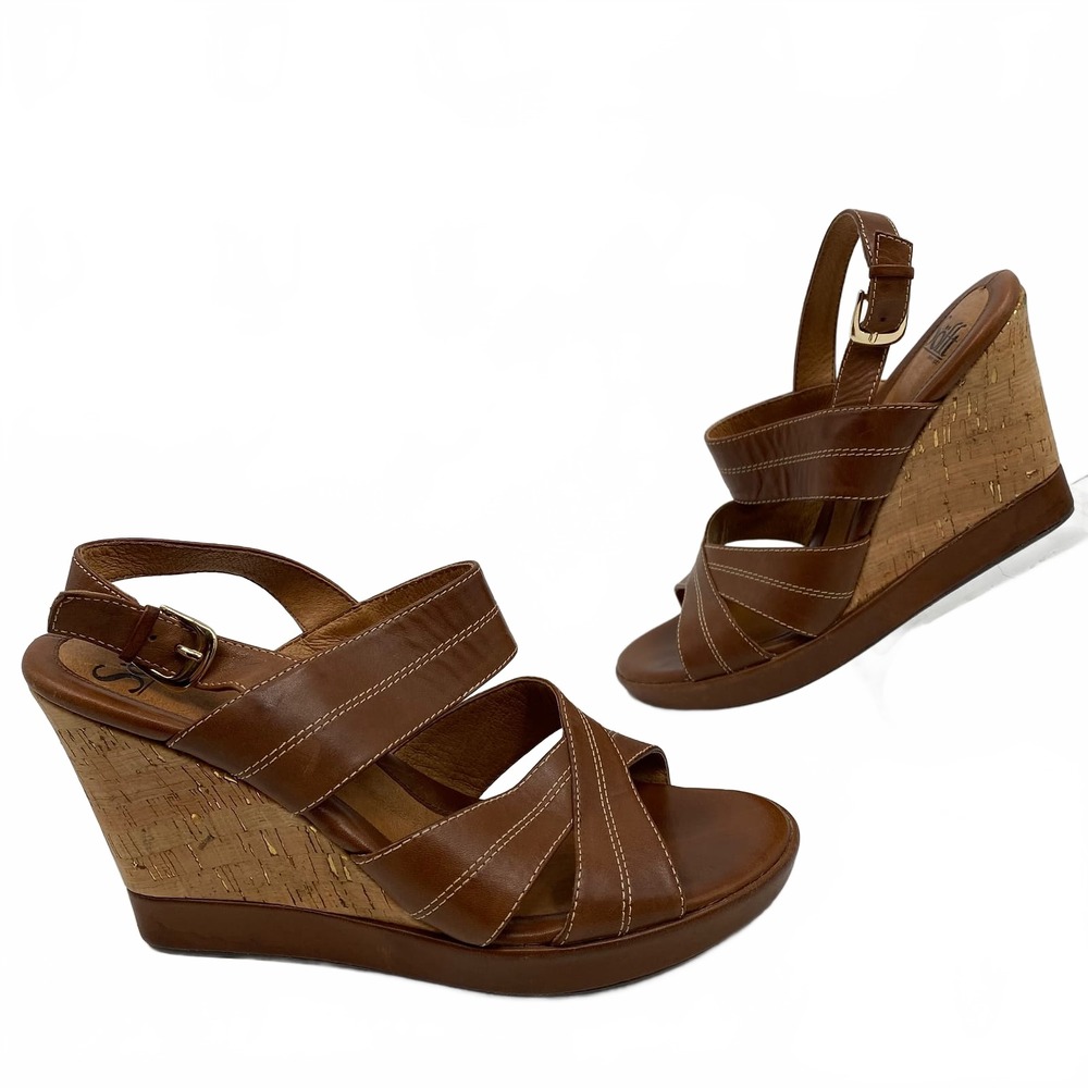 Sofft Brown Leather Strappy Heels | Women’s 8.5 Regular